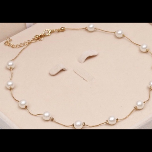 ❤️Very nice Pearl Necklace Silver Color Statement